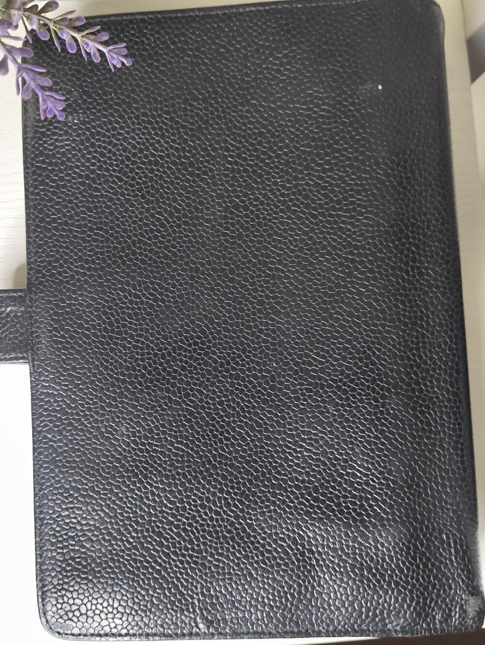 Chanel Vintage Medium Caviar CC Agenda Planner Black Gold Rings Made in France - Picture 2 of 13